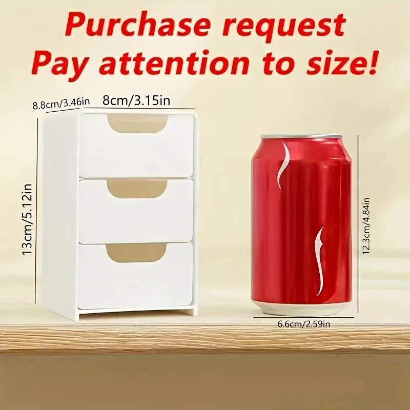 Chic 3-Tier Desk Organizer with Drawers - Ideal for Office Supplies, Jewelry & Cosmetics Storage - Portable Divider Box HomeLuxe360