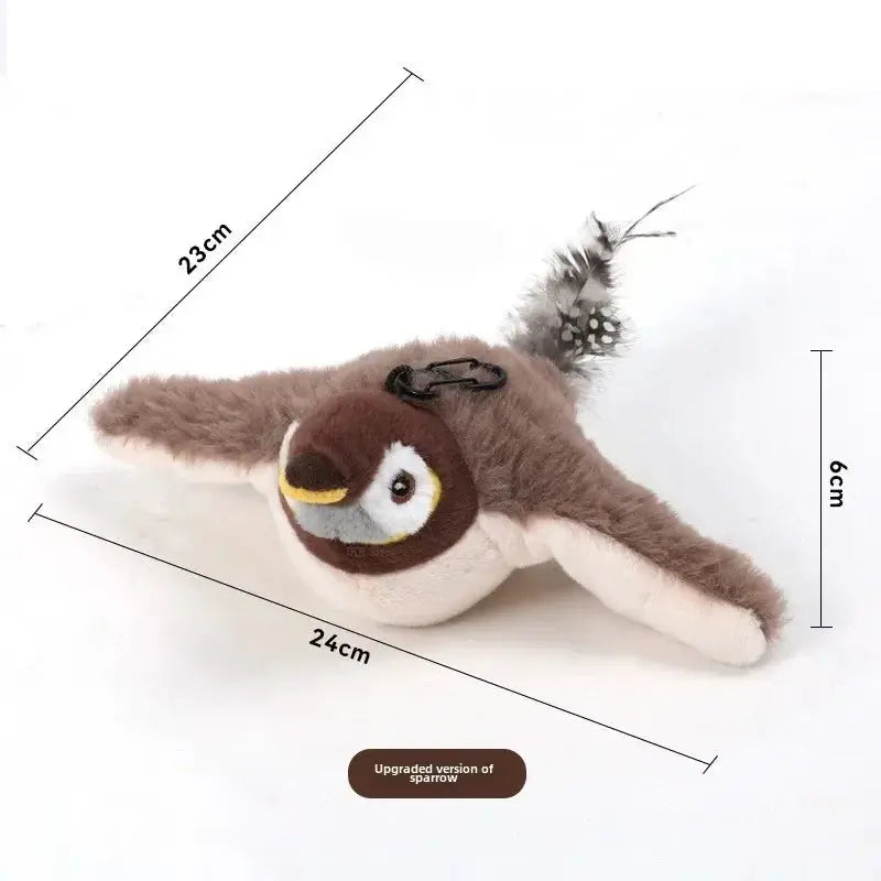 Hot Cat Interactive Toys Catnip Electric Pat Bird (with Catnip) Dog Cats Touch-Activated Squeaky Plush Toy Pet USB Rechargeable HomeLuxe360