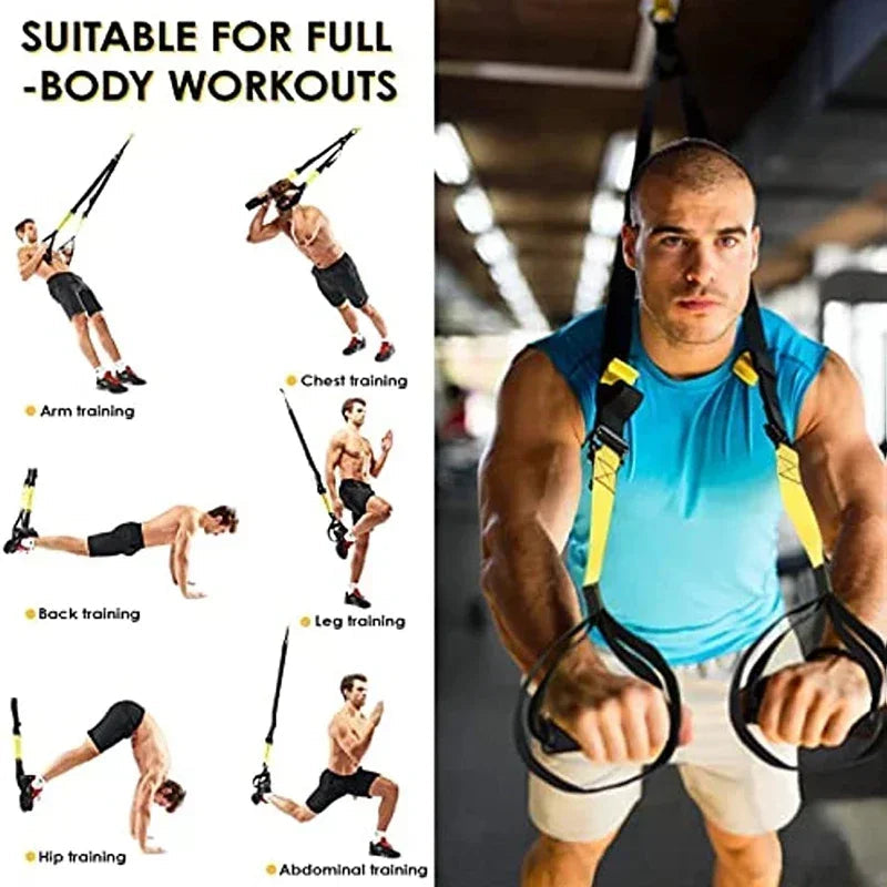 New 1 Set Suspension Training Strap Fitness Strength Power Suspension Trainer  Yoga Strap Wall Mount Professional Trx Tensioner HomeLuxe360